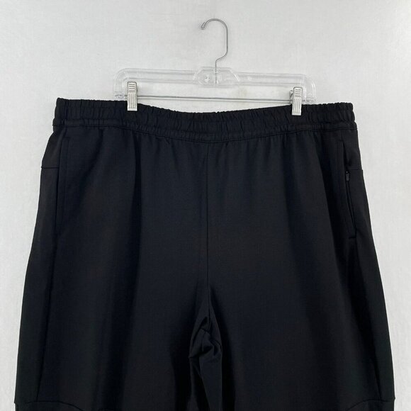 Luxe Jogger Pants Men's Sz 2XL Black Elastic Waist High-Rise Zip Pocket Tapered - Picture 7 of 13